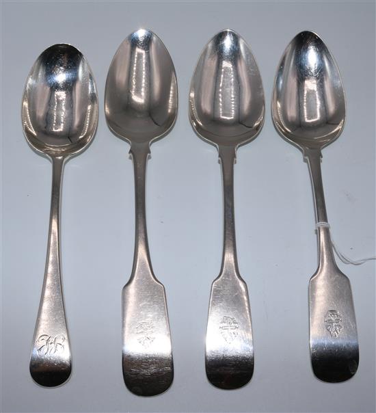 Four George III tablespoons